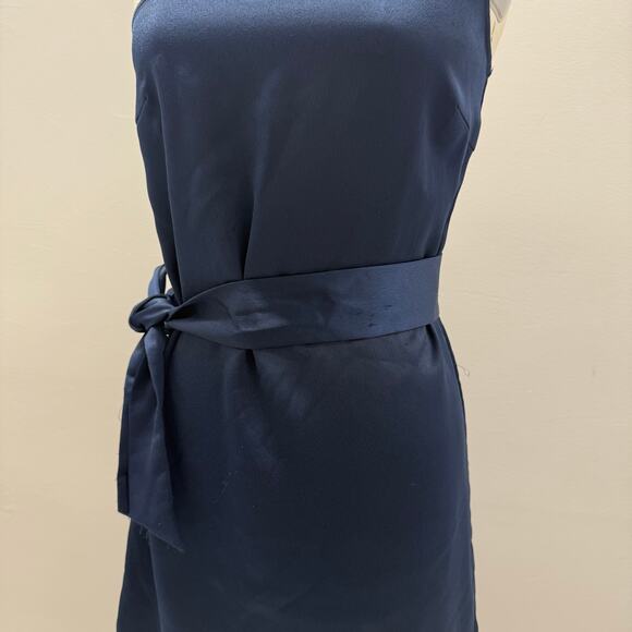 Marissa Webb One Shoulder Tie Mini Dress in Navy Blue 💛 - Picture 7 of 14